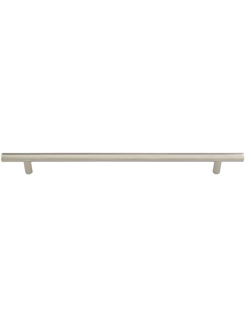 Mid-Century Brass Bar Pull - 10 inch Center to Center in Polished Nickel.
